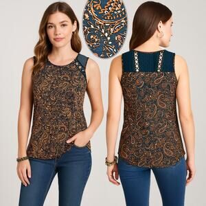 NWT Daniel Rainn Sleeveless Tank Blouse Cutout Detail Sz XS